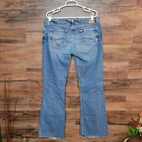 BKE Star Jeans 34 T Flare Low Rise Y2K Medium Light Wash Boho Western - Picture 2 of 11